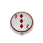 0, KATHRINE BAUMANN - CARDS *** DIAMOND 3 WITH RED RIM (BACK - CLEAR RHINESTONES)