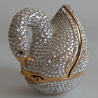 NEVER, SWAN WITH BABY SWAN INSIDE - RHINESTONES