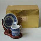 1984, Youth-Dew, QUATRE SAISONS PORCELAIN DEMITASSE CUP AND SAUCER WITH STAND