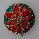 0, KATHRINE BAUMANN - FLOWER - POINSETTIA (BACK - DARK GREEN RHINESTONES)