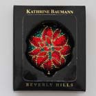 0, KATHRINE BAUMANN - FLOWER - POINSETTIA (BACK - DARK GREEN RHINESTONES)