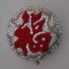 0, KATHRINE BAUMANN - CHINESE SUBJECT - GOOD FORTUNE COMPACT (BACK - CLEAR RHINESTONES)