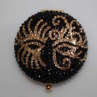 0, KATHRINE BAUMANN - MARDI GRAS GOLD MASK (BACK - BLACK RHINESTONES)