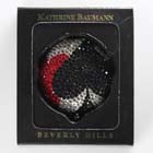 0, KATHRINE BAUMANN - CARDS * SPADE WITH RED HEART (BACK - CLEAR RHINESTONES)