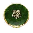 1963 & earlier, PRESSED POWDER COMPACT GREEN TOP 