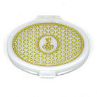 11, PEARLY WHITE AND GOLD OVAL COMPACT