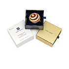 2007, RED STRIPED COMPACT - SWIRLING ORNAMENT COMPACT