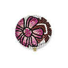 0, KATHRINE BAUMANN - FLOWER MAGENTA POPPY (BACK - CLEAR RHINESTONES) 