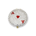 0, KATHRINE BAUMANN - CARDS ** HEART A COMPACT (BACK - CLEAR RHINESTONES)